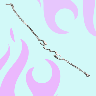 bracelet flamme argenté y2k esthétique