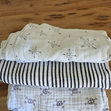 Lot de 3 langes XXL Aden et Anais pour bébé 
