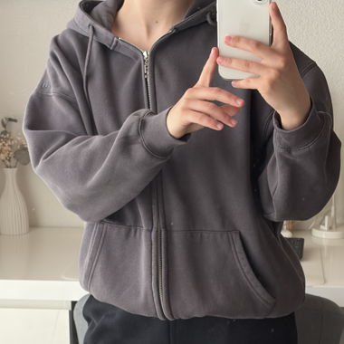 Hoodie zippé gris