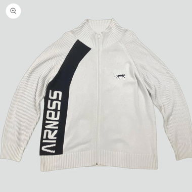 Airness knitted zip-up white y2k, L