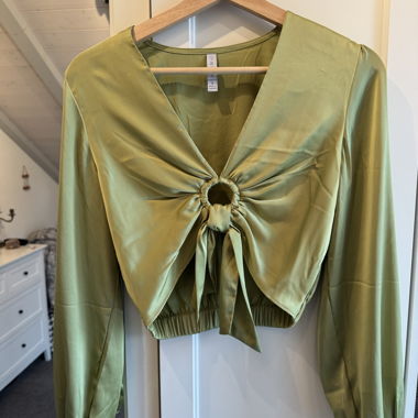 Satin blouse with knot detail