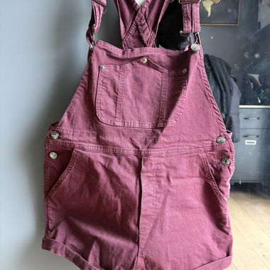 Salopette short bordeaux