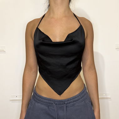 Black Shein Backless Top