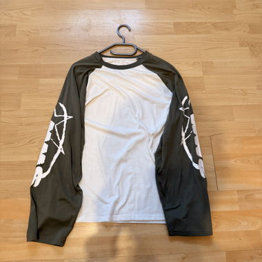 Maglia raglan manica lunga bianco/kaki