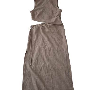 Taupe Cut-Out Dress Size 34