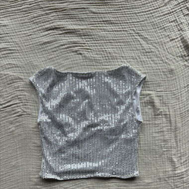 silver backless top