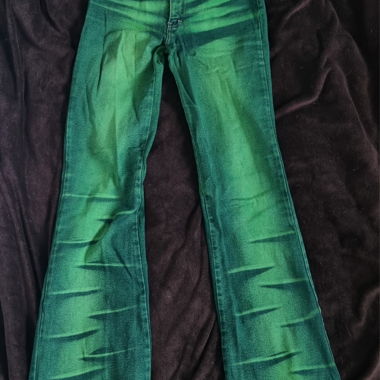 Pantaloni svasati verdi scoloriti Y2k