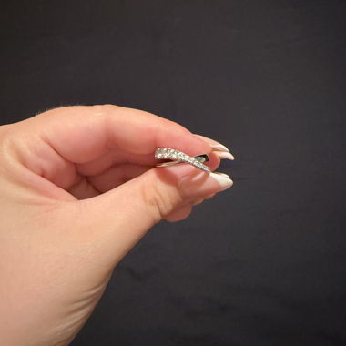 Bague argentée à cristaux Swarovski 