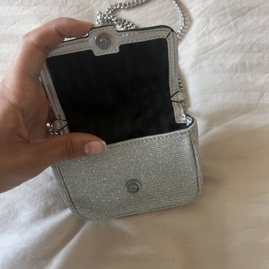 Mini sac bandoulière croix argenté