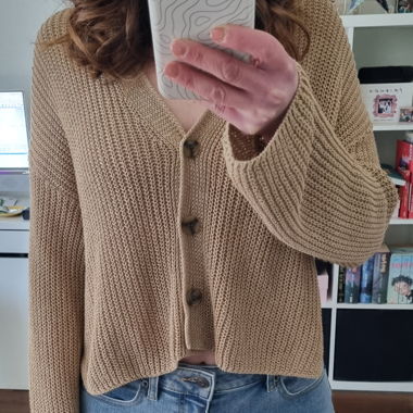 Cardigan beige en maille, XS