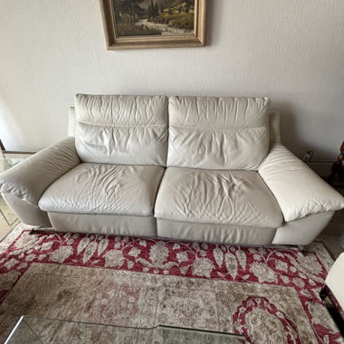 3er/2er elektrisch verstellbare Sofa mit Hocker