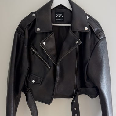 Giacca in ecopelle Zara marrone scuro
