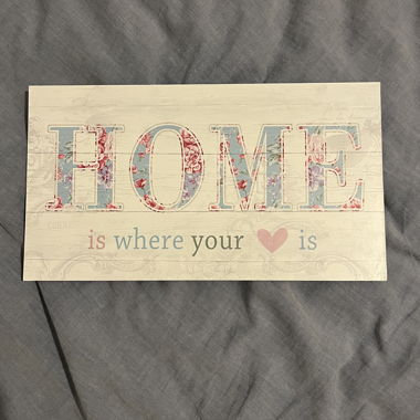 Targa decorativa "Home is where your heart is"