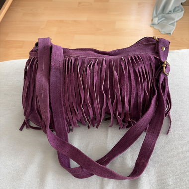 Lilac Fringe Crossbody Bag