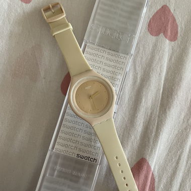 Montre Swatch rose/beige