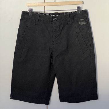 Black shorts with fine stripes