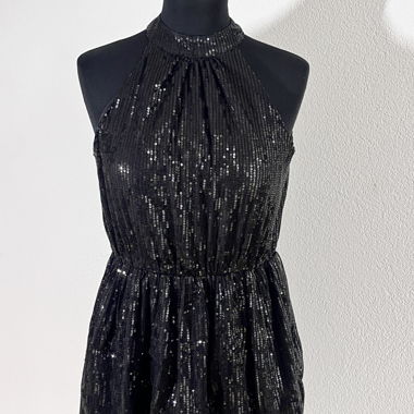 Robe de soirée pailletée noir