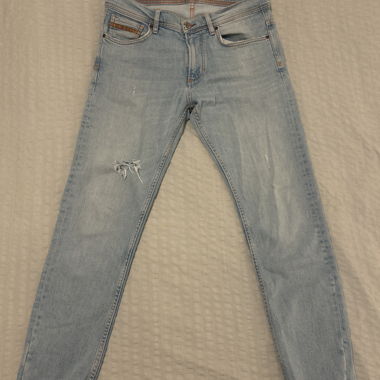 Light Blue Ripped Slim Jeans
