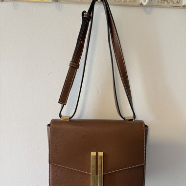 Sac bandoulière en cuir marron Demellier