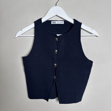 ZARA Knit Button Vest XS