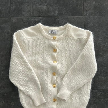 Pull Laine Blanc à boutons 