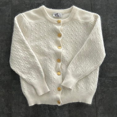 Pull Laine Blanc à boutons 
