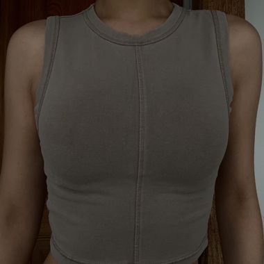 Crop Top sans Manches gris/marron clair