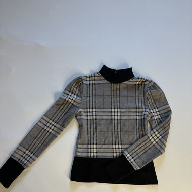 gray longsleeve top with black accents