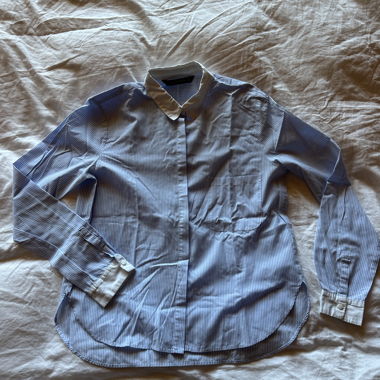 Chemise Zara rayée bleu et blanc