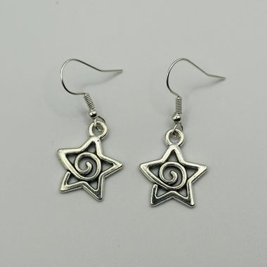 Boucles d’oreilles pendantes Sterling Star