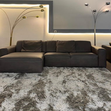 Designer Ecksofa aus Schafsfell, Anchor Grey