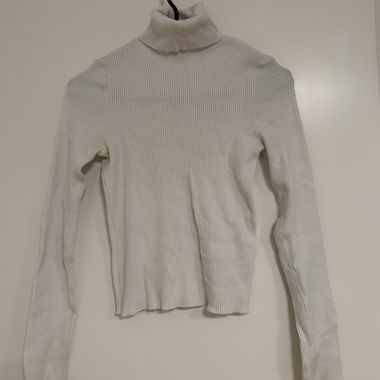 White roll-neck sweater