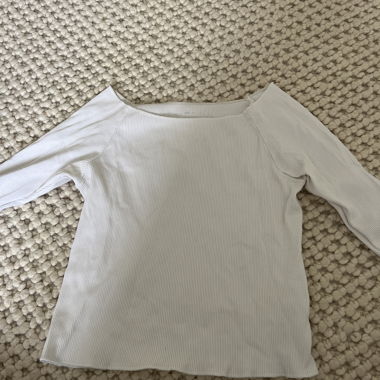 White long-sleeve top