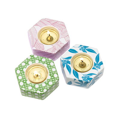 Ceramic candle holder trio