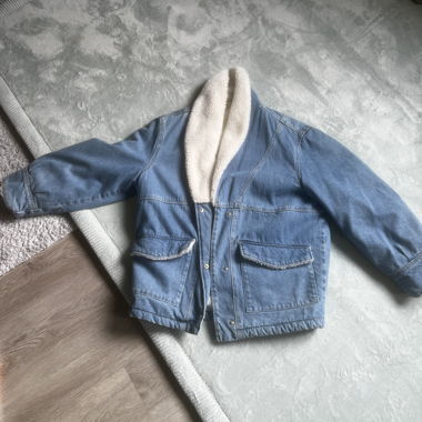 Giacca di jeans con fodera teddy