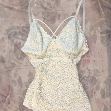 Bellissimo top cami vintage in pizzo bianco