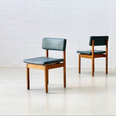 3 Mid-Century Stühle von Horgenglarus, Petrol