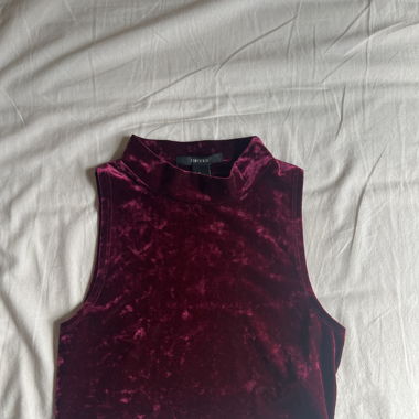 burgundy velvet crop top