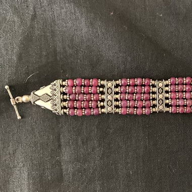Braccialetto di rubini e argento 925