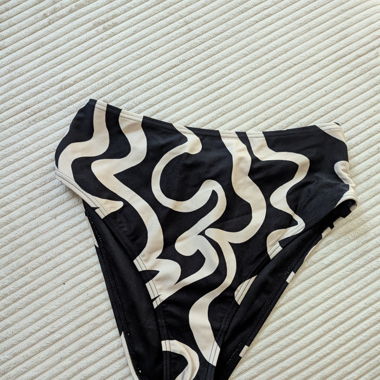 New Look High Waisted Bikini Bottom Black White