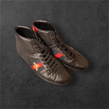 Gucci ACE – High-top black leather sneakers