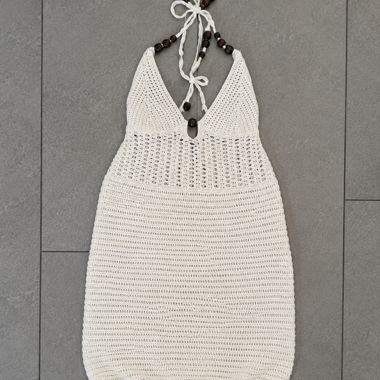 Abito in maglia bianco con perline S