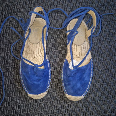 Espadrilles bleues à lacets