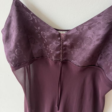 burgundy satin dress
