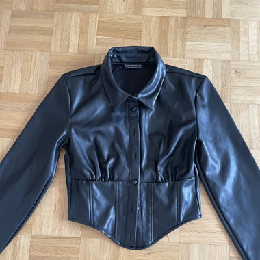 Leder Bluse