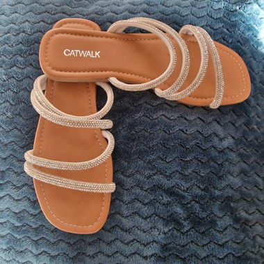 CATWALK Sandalen mit Glitzer-Riemchen – Gr. 37