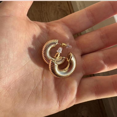 Golden loop earrings
