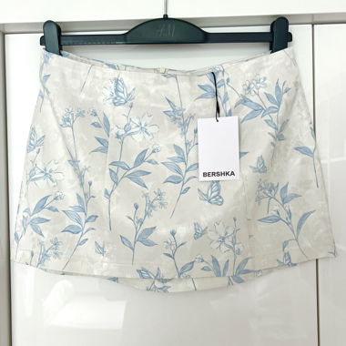 White and blue skirt from Bershka