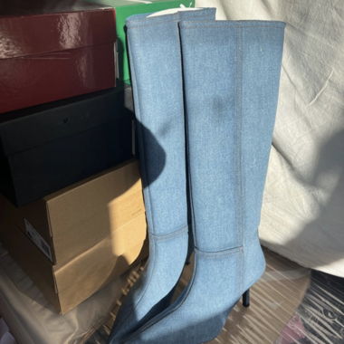 Stivali alti in denim taglia 38