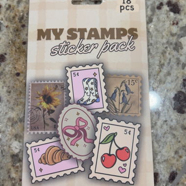 Sticker pack with stamps